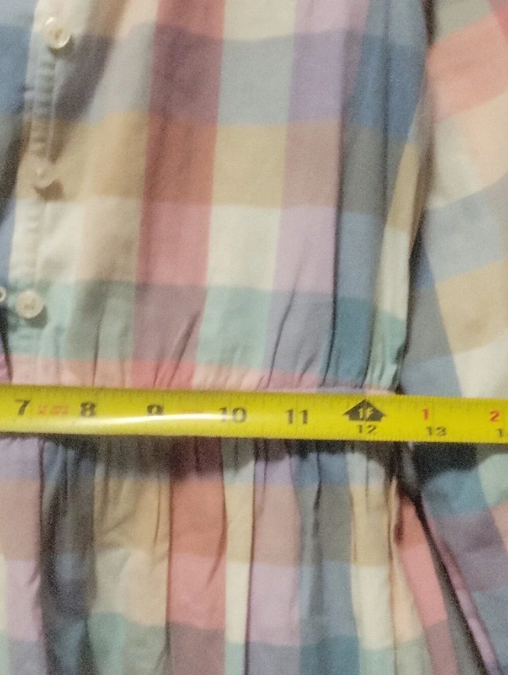 Crewcuts Pastel Plaid Tiered Long-Sleeve Dress in Pink, Blue, Yellow, Cream